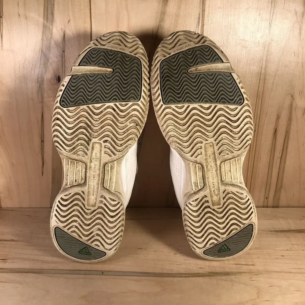 Adidas Bercuda Shoes Size Women's 8.5 White Green Athletic Trainer Sneakers